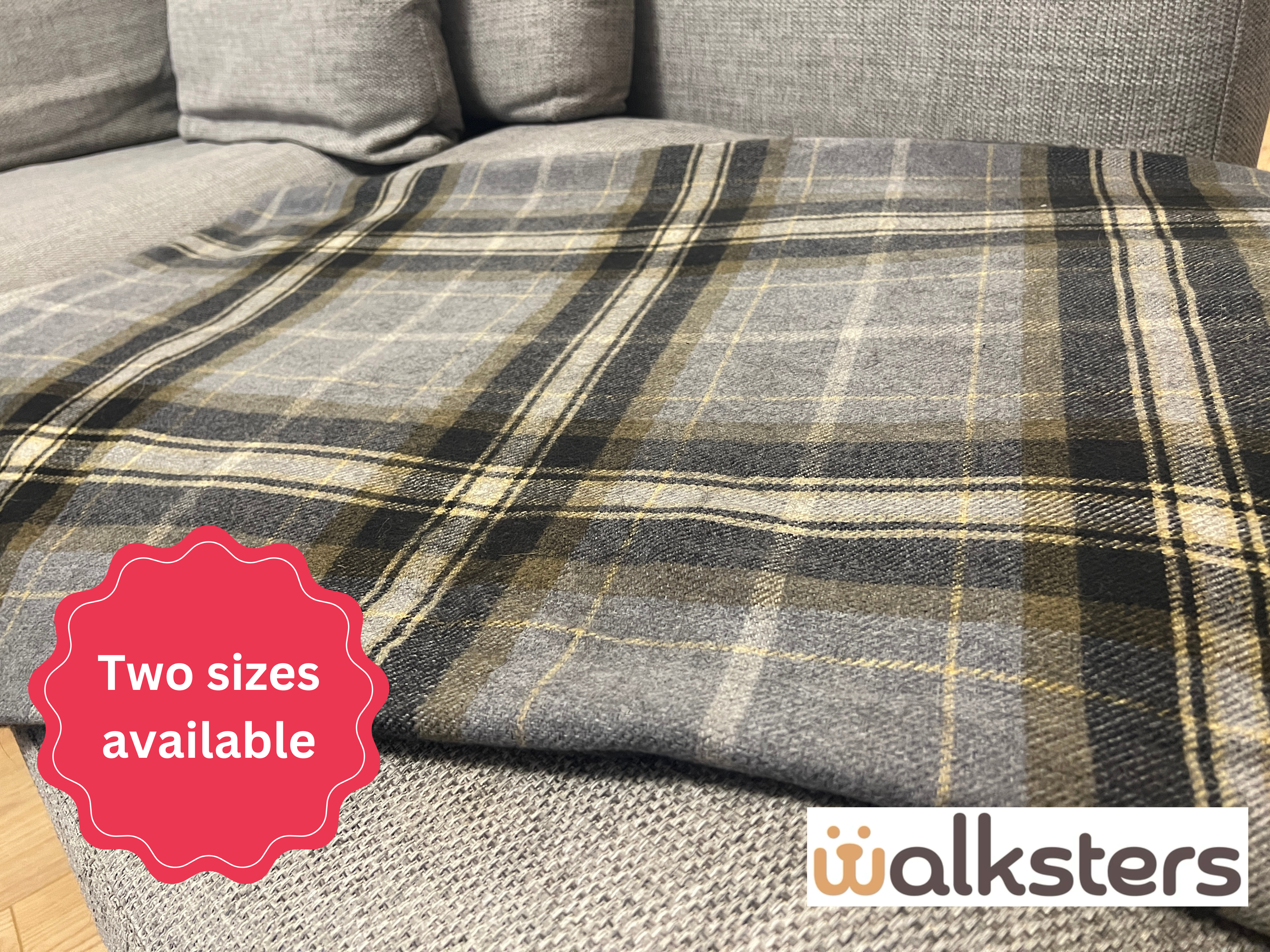 Walksters Glen lock Check & Sherpa Fleece Dog Blanket