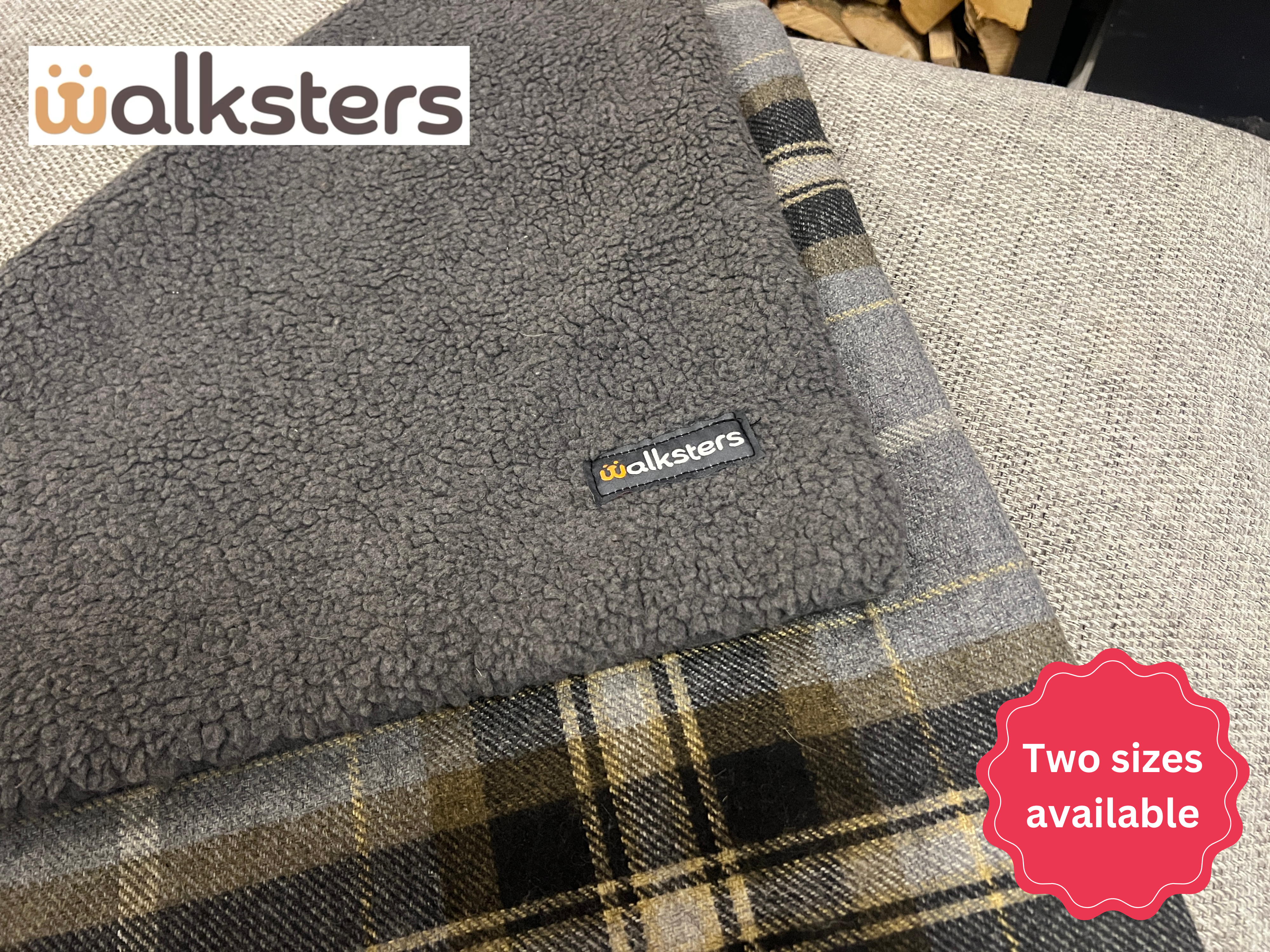 Walksters Glen lock Check & Sherpa Fleece Dog Blanket