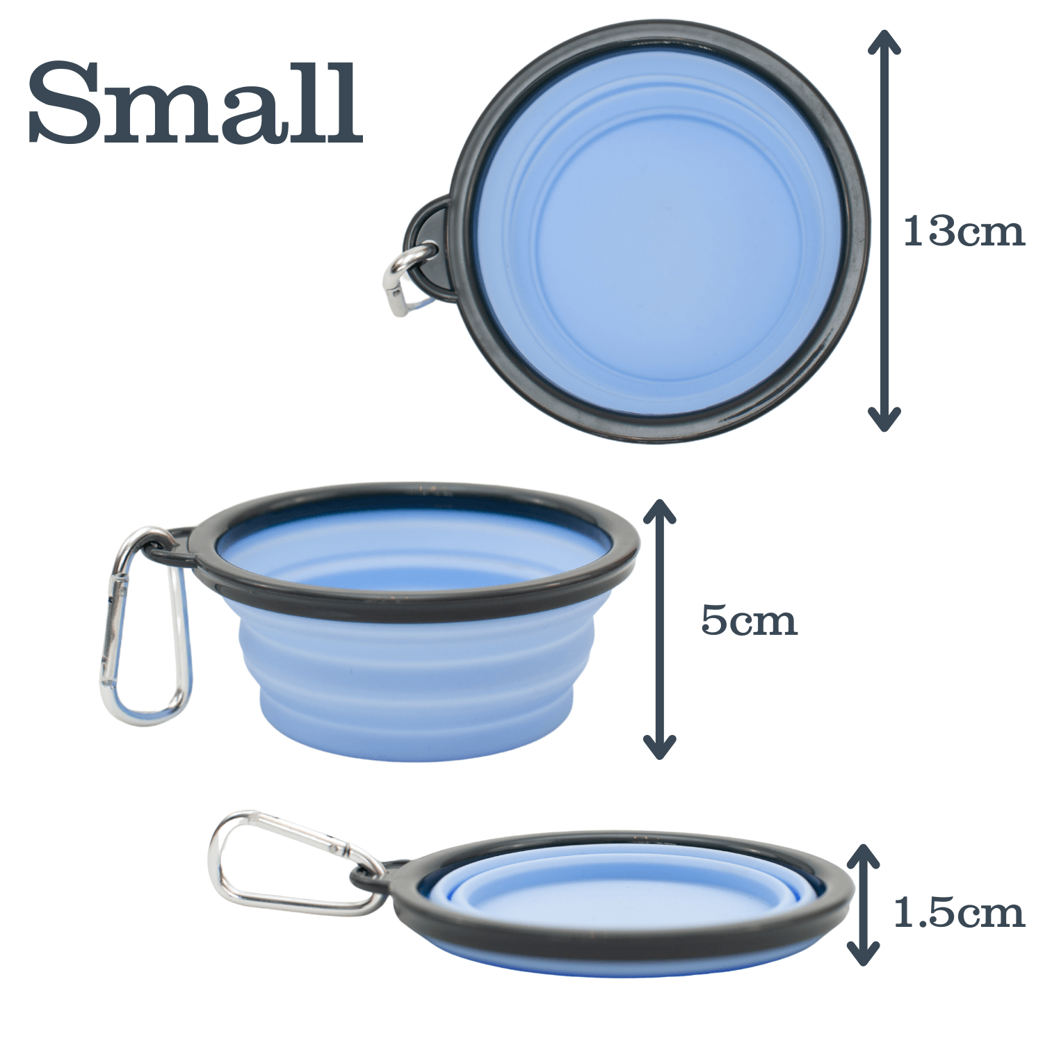 Dog Travel Bowl with clip - Blue